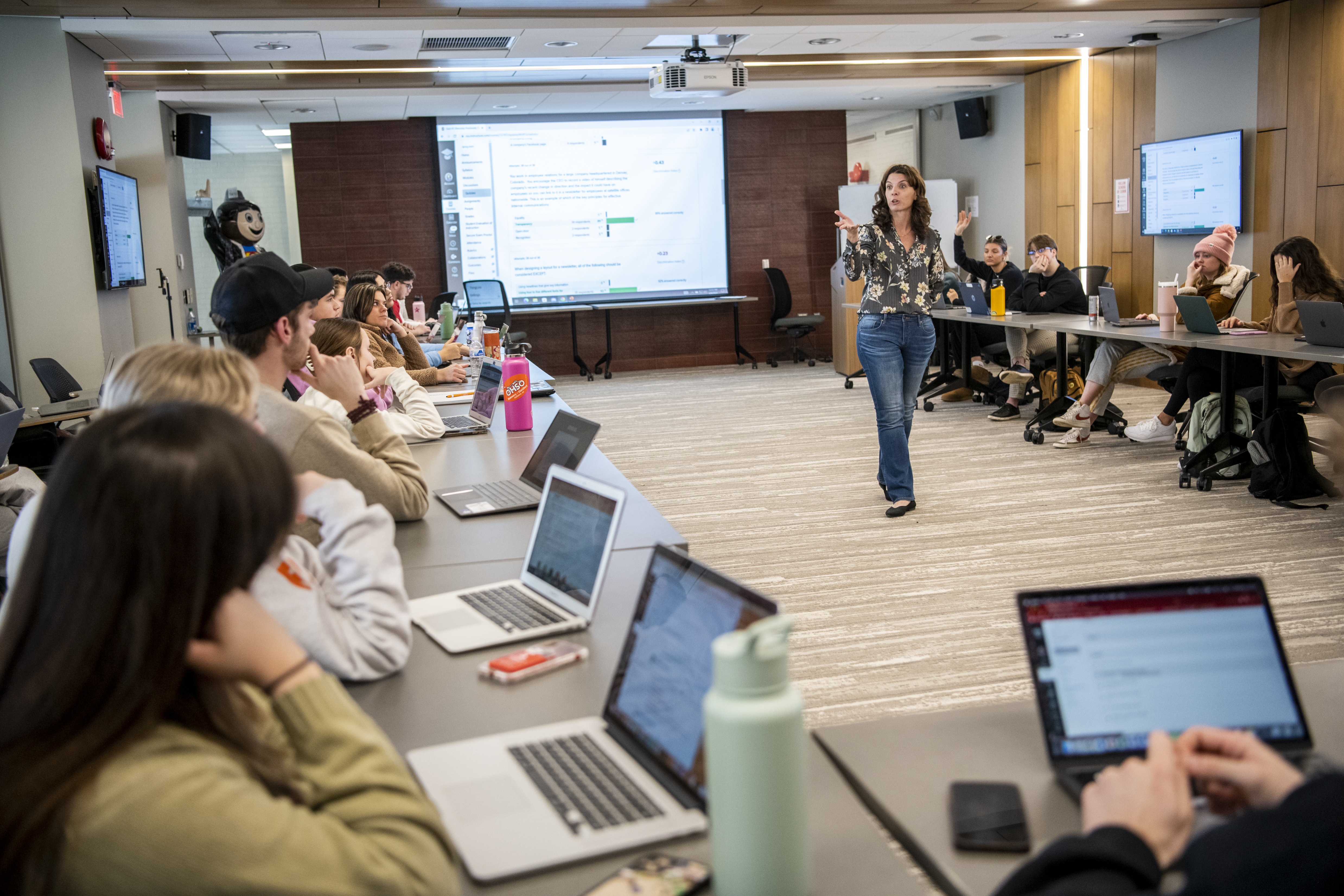 Students sitting in on a class.