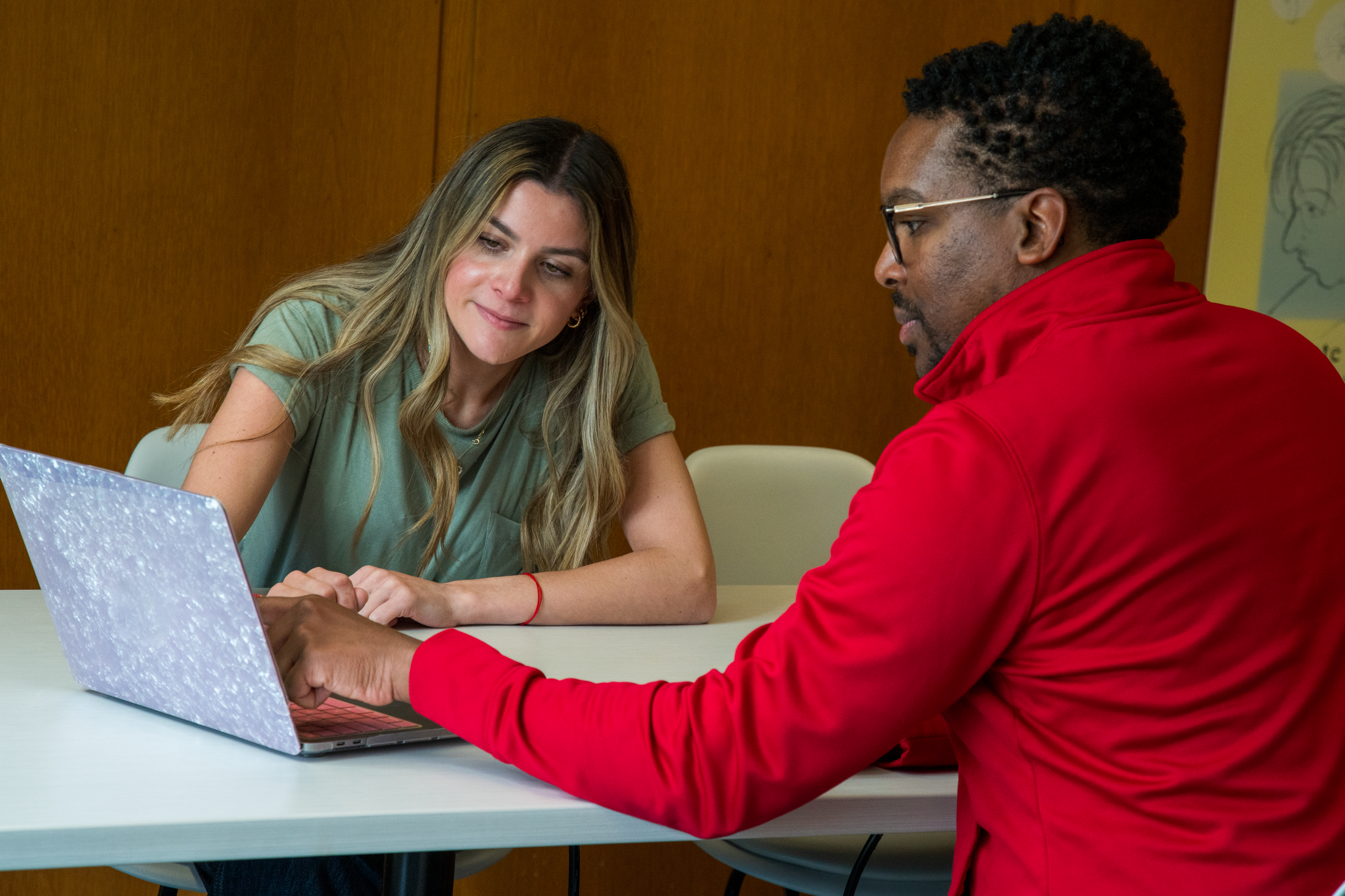 One of our Career Coaches meeting with a student.