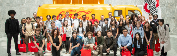 Students visiting Coca Cola HQ during a Trek to Atlanta