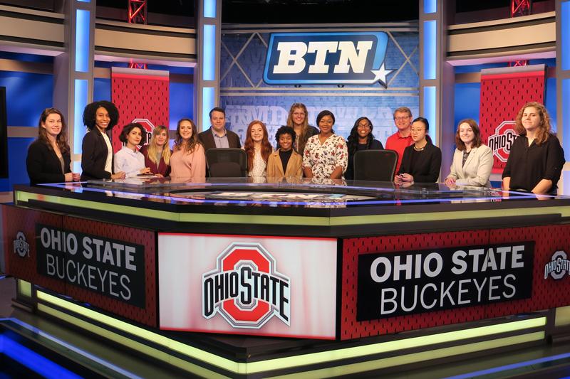 Students at the Big Ten Network during a Career Trek event