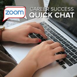 A student utilizes Career Success Quick Chat on Carmen Zoom