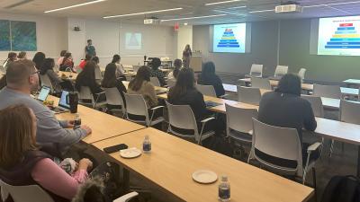Students visiting Nationwide Children's Hospital