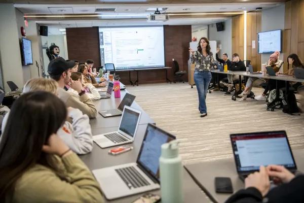 Students sitting in on a class.