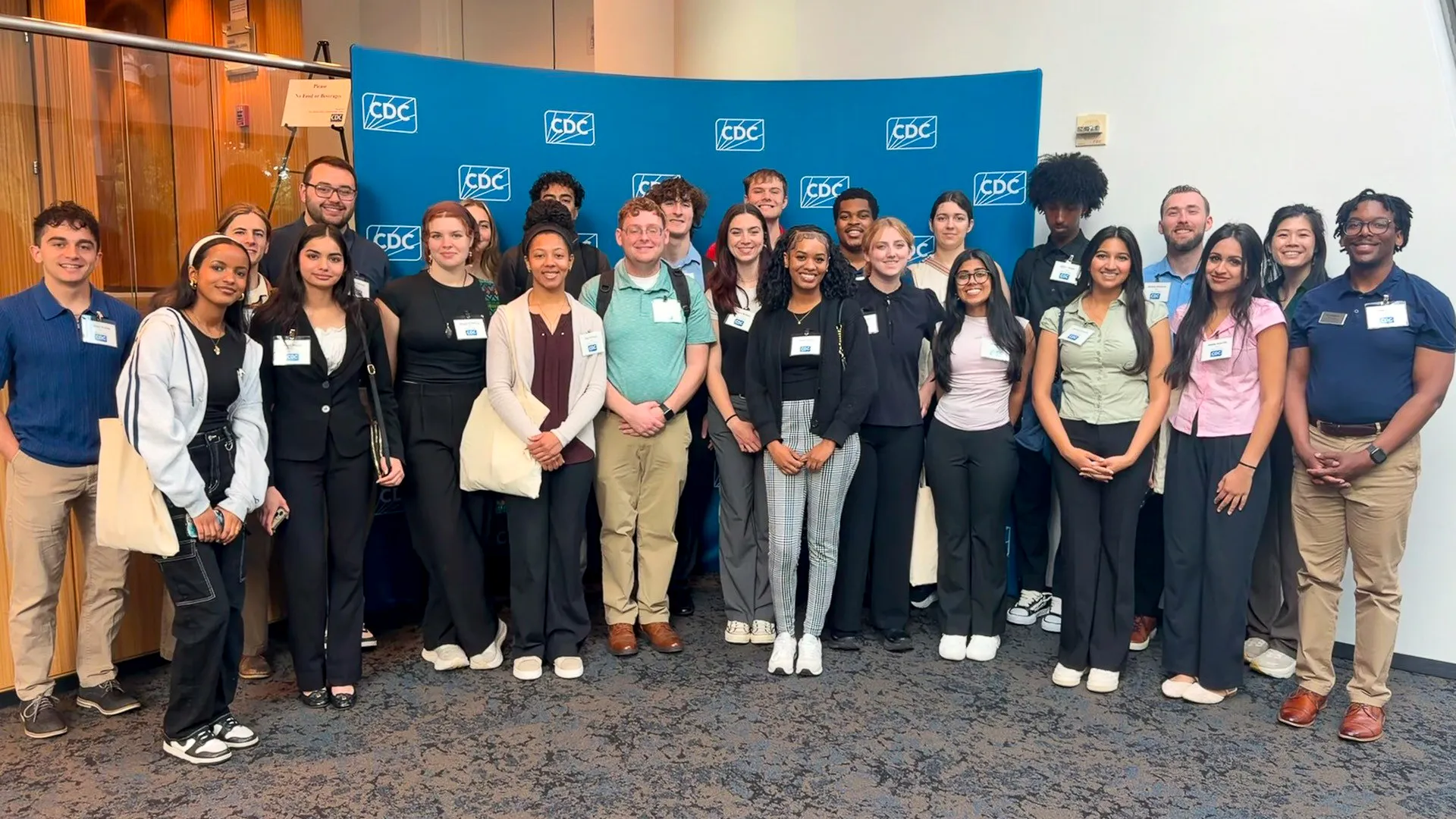 Students posing for a picture at the CDC.