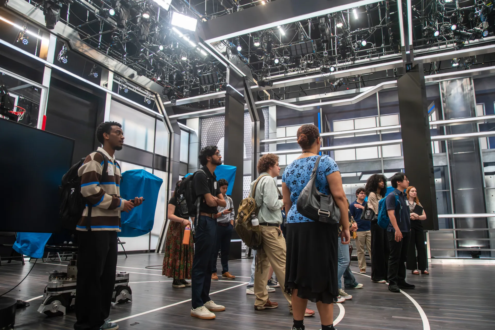 Students getting to walk the Inside the NBA studio.