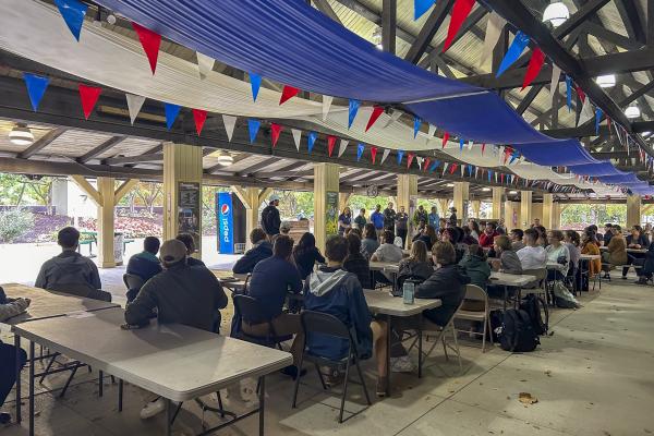Students listen to sessions about natural resources
